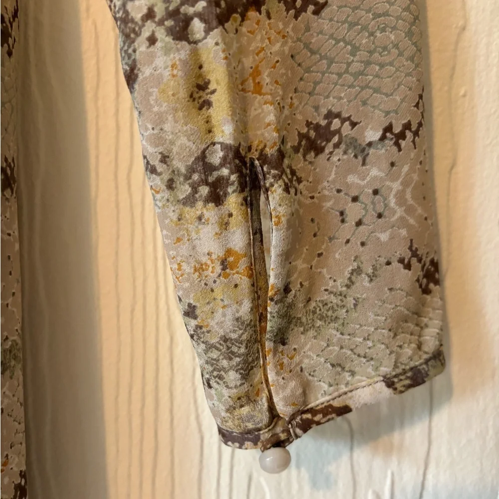Wilfred Aritzia Louise Snakeskin Print Chiffon Wrap Ruffle Mini Dress - Picture 17 of 17